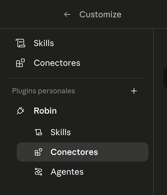 Cabecera Customize con la flecha de volver a la izquierda